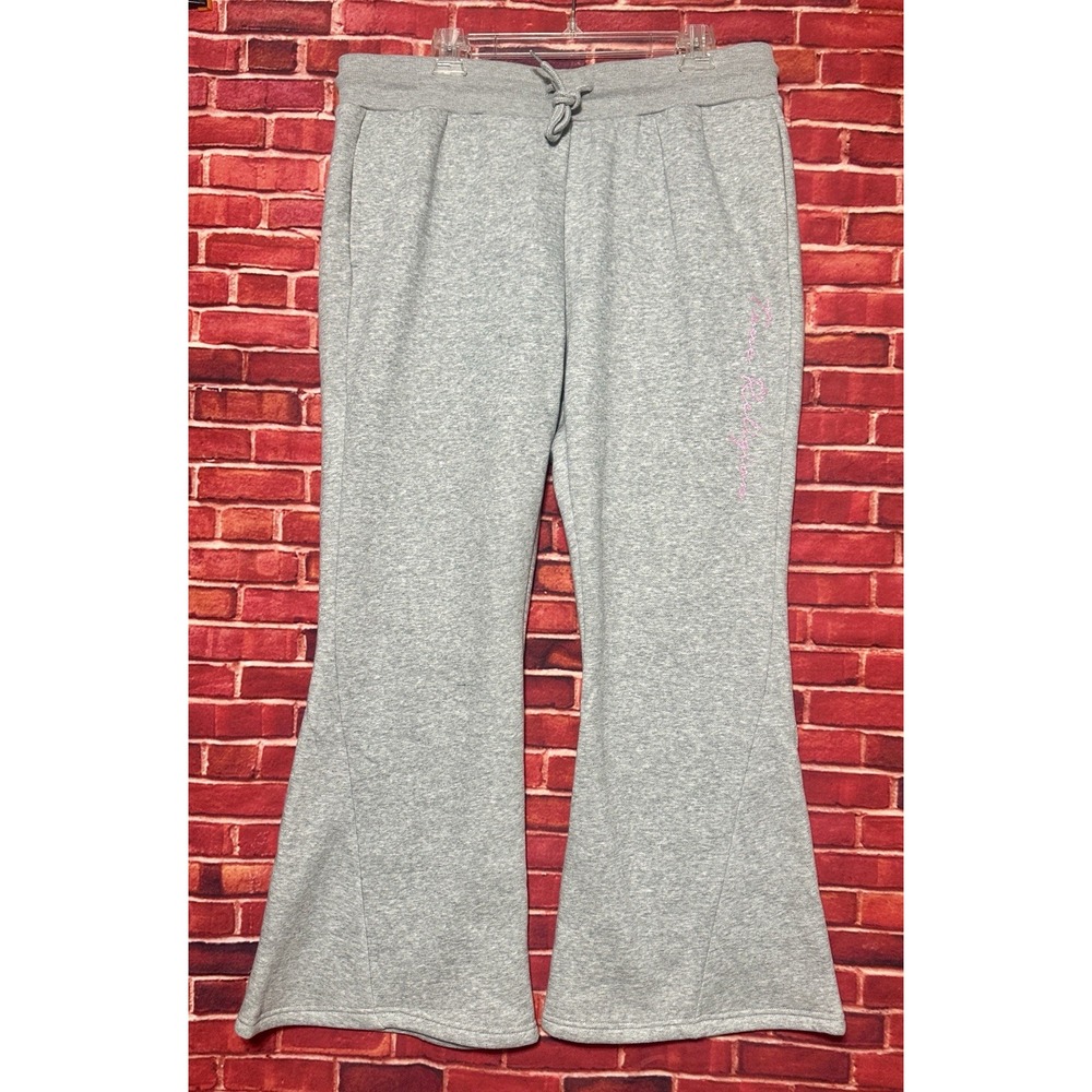 True Religion Script Twisted Flare Sweatpants Women's XL Heather Gray‎ NWT $109